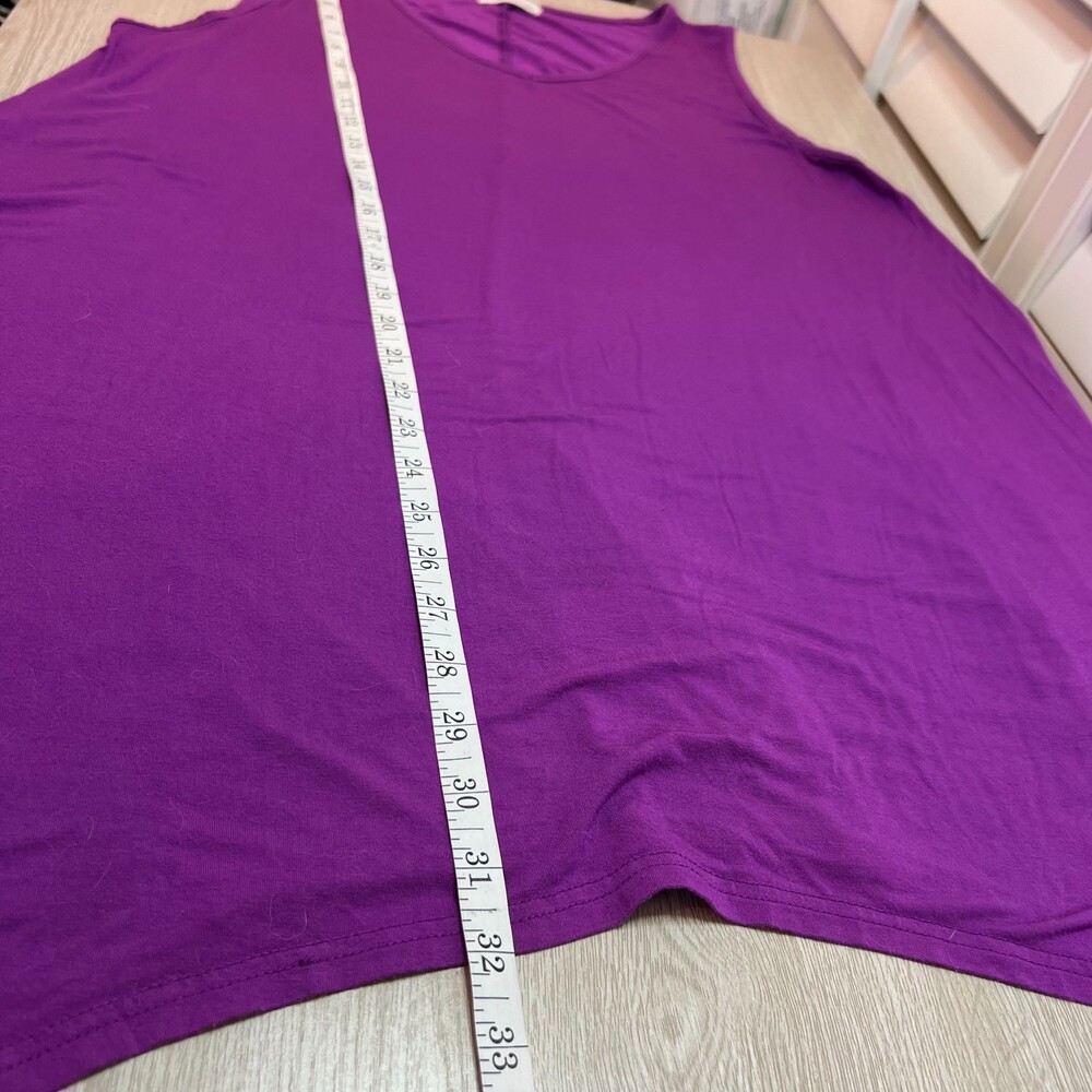 Larace Tunic Tank Top Womens XL fits to 2X Purple Sharkbite Hem V-Neck Sleeveles - Picture 8 of 9